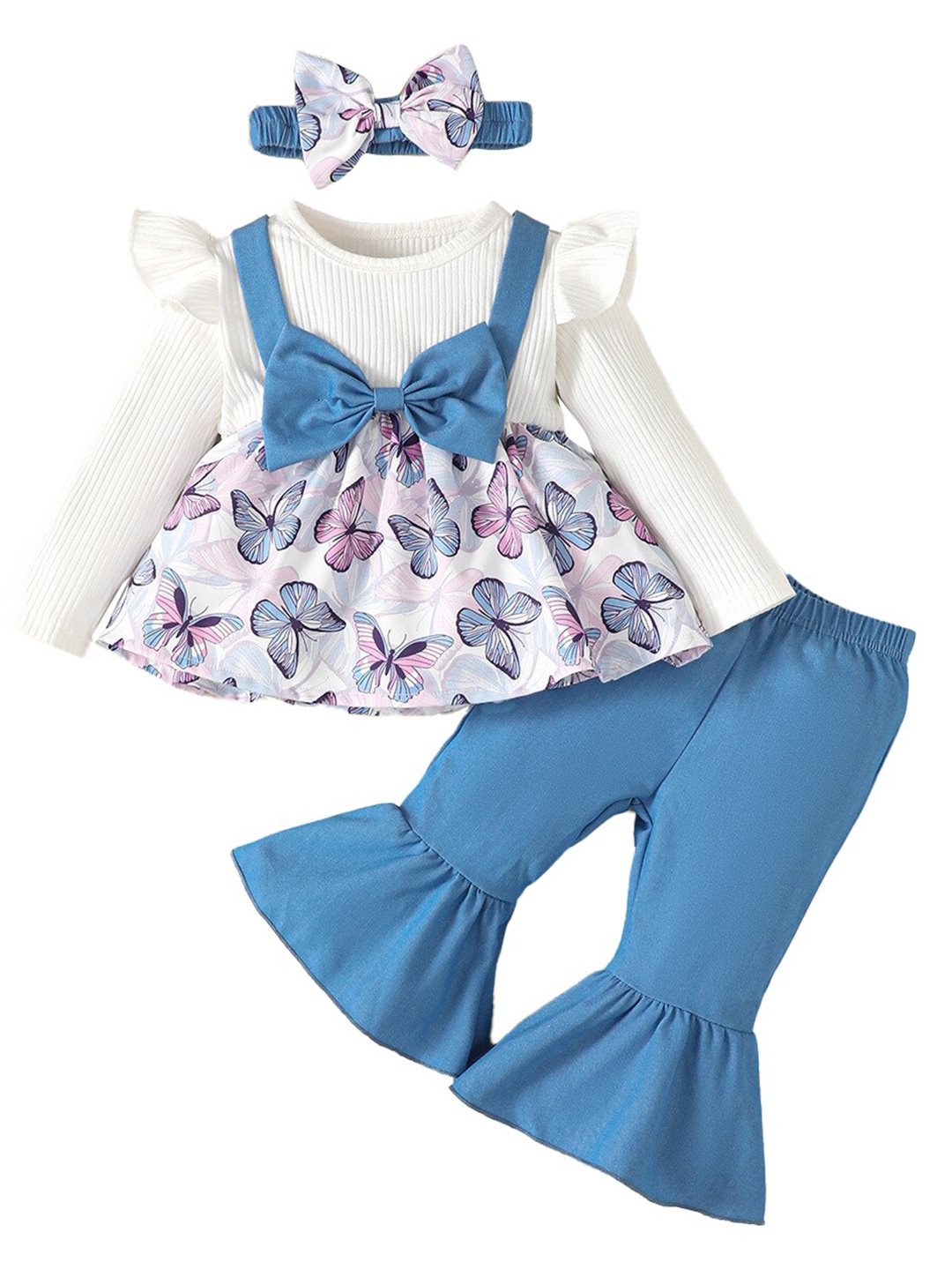 

StyleCast Infant Girls Printed Pure Cotton Top with Palazzos, Blue