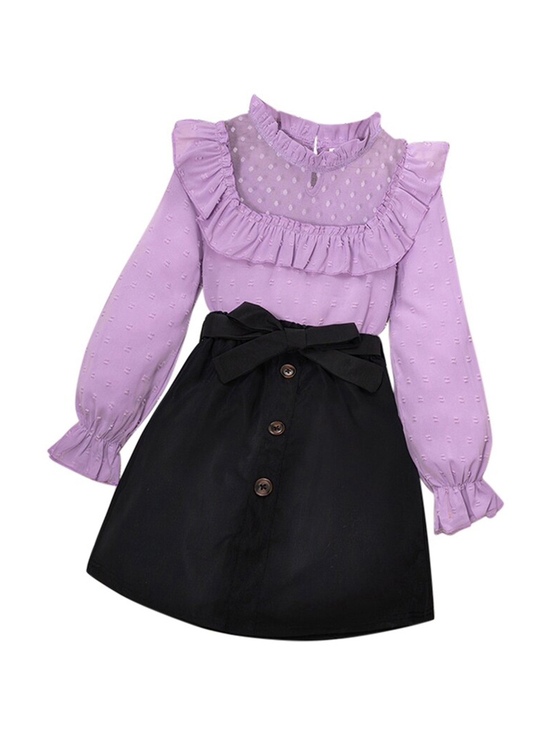 

StyleCast Girls Self Design High Neck Clothing Set, Purple