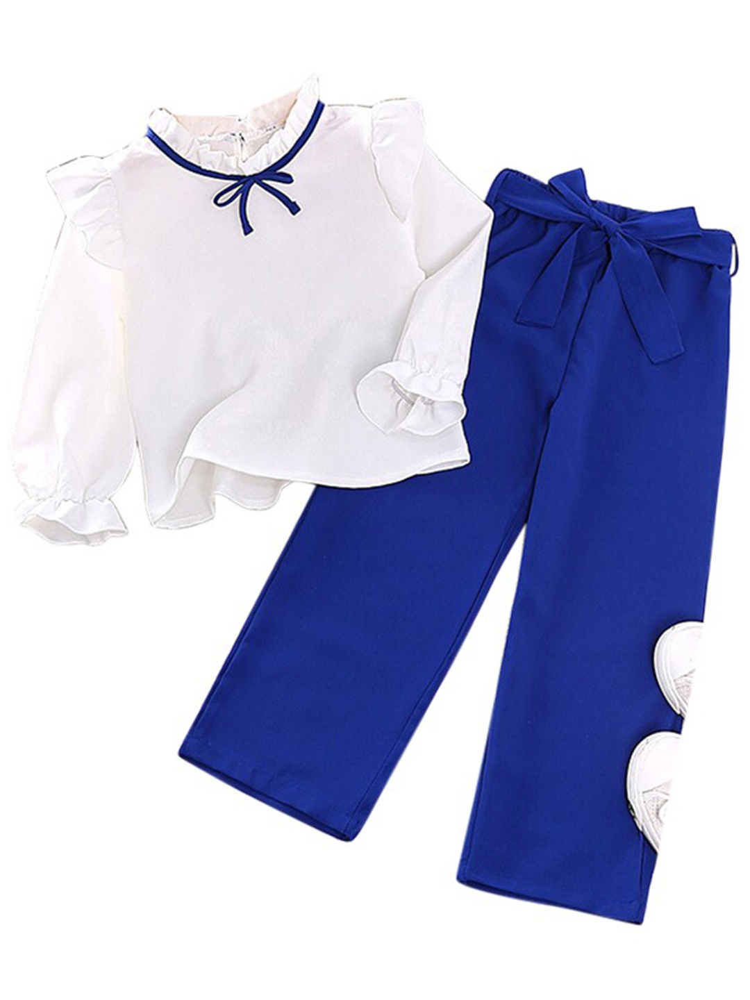 

StyleCast Girls White & Blue Round Neck Top with Palazzos