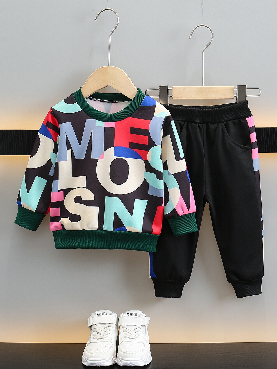 

StyleCast Boys Black Printed Clothing Set, Blue