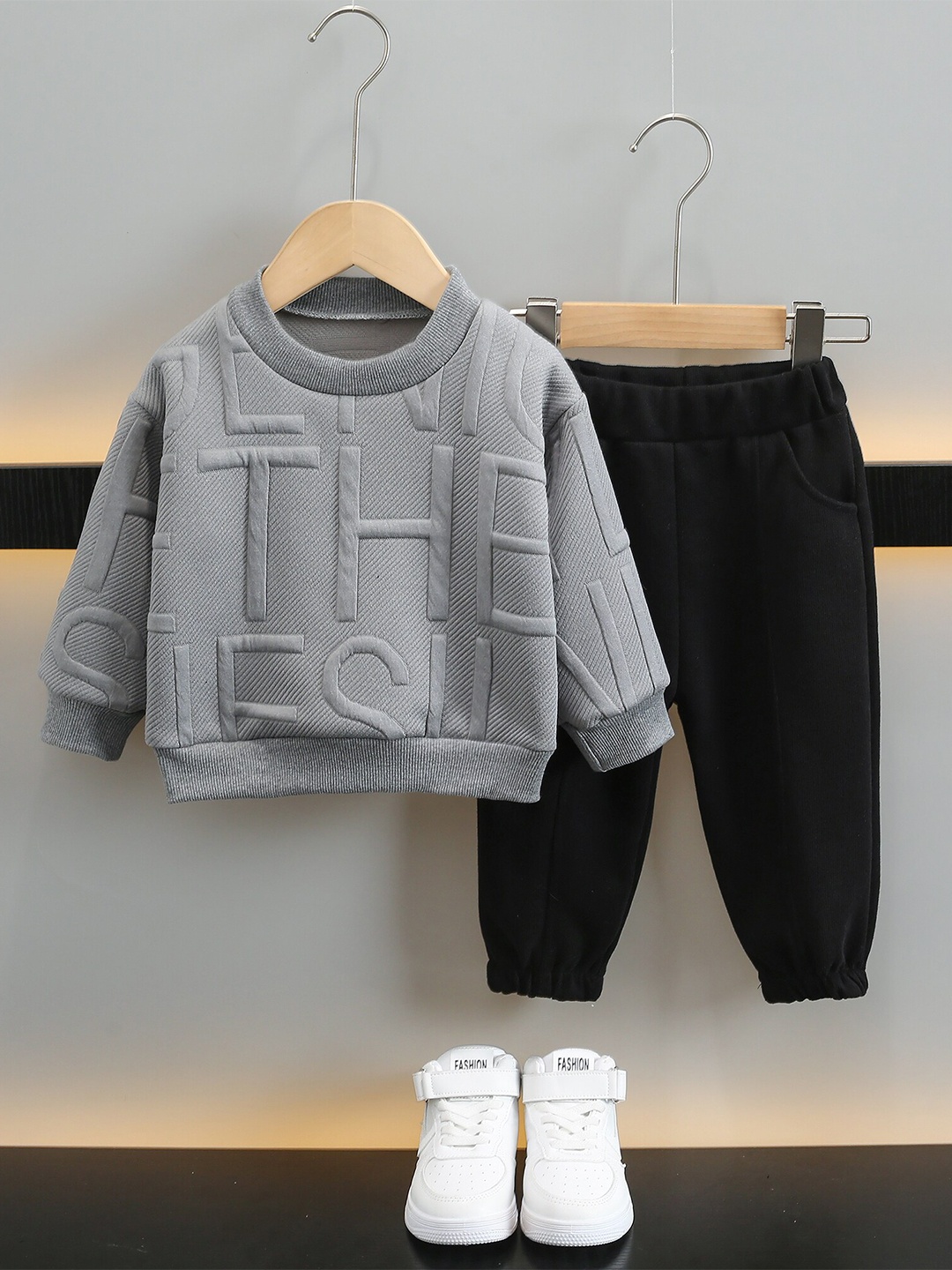 

StyleCast Boys Grey & Black T-Shirt With Trousers