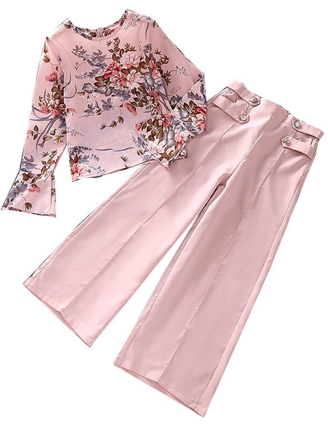 

StyleCast Girls Pink Printed Top with Palazzos