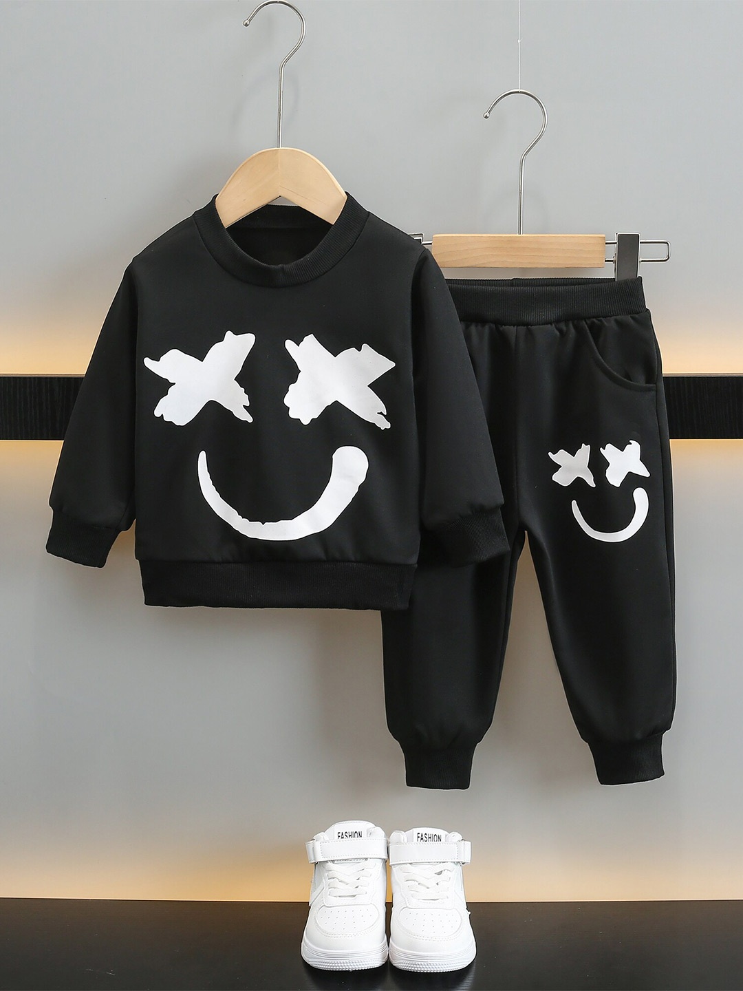 

StyleCast Boys Printed T-shirt with Pyjamas, Black