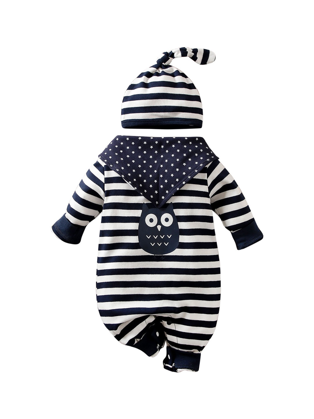 

StyleCast Infants Blue Striped Cotton Rompers