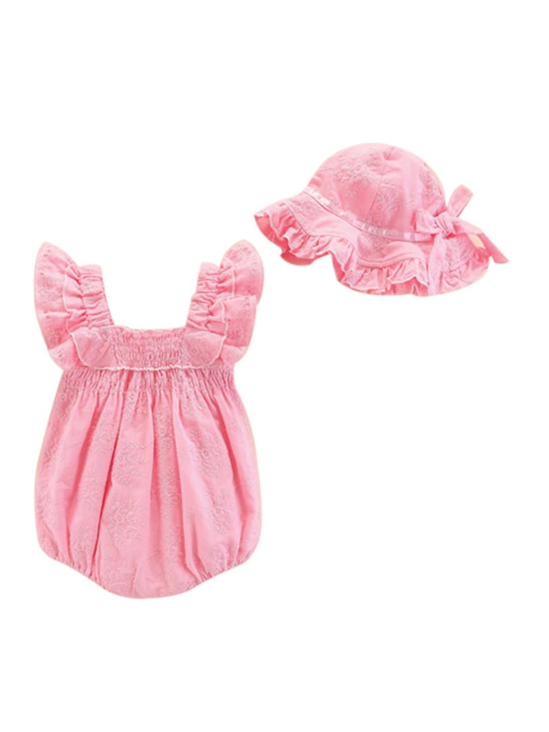 

StyleCast Infant Girls Cotton Romper With Hat, Pink