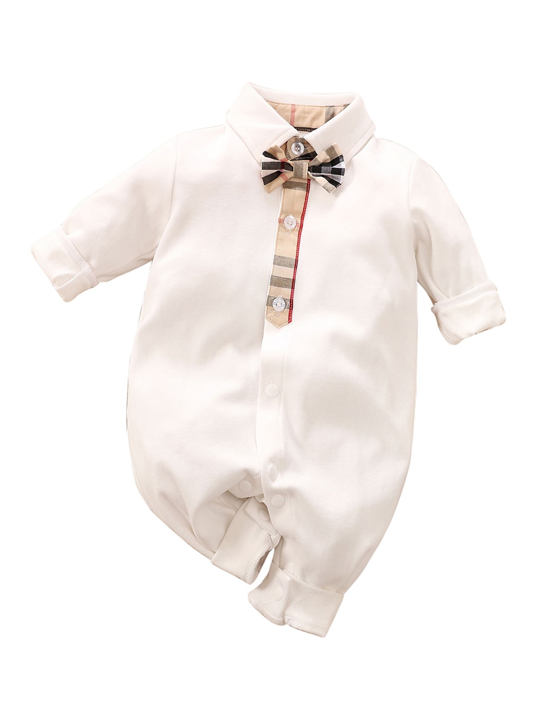 

StyleCast Infant White Boys Printed Cotton Rompers