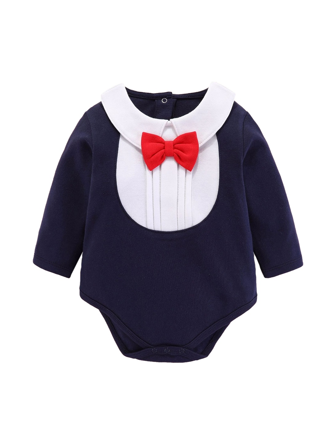 

StyleCast Infant Boys Navy Blue Colorblocked Cotton Bodysuit