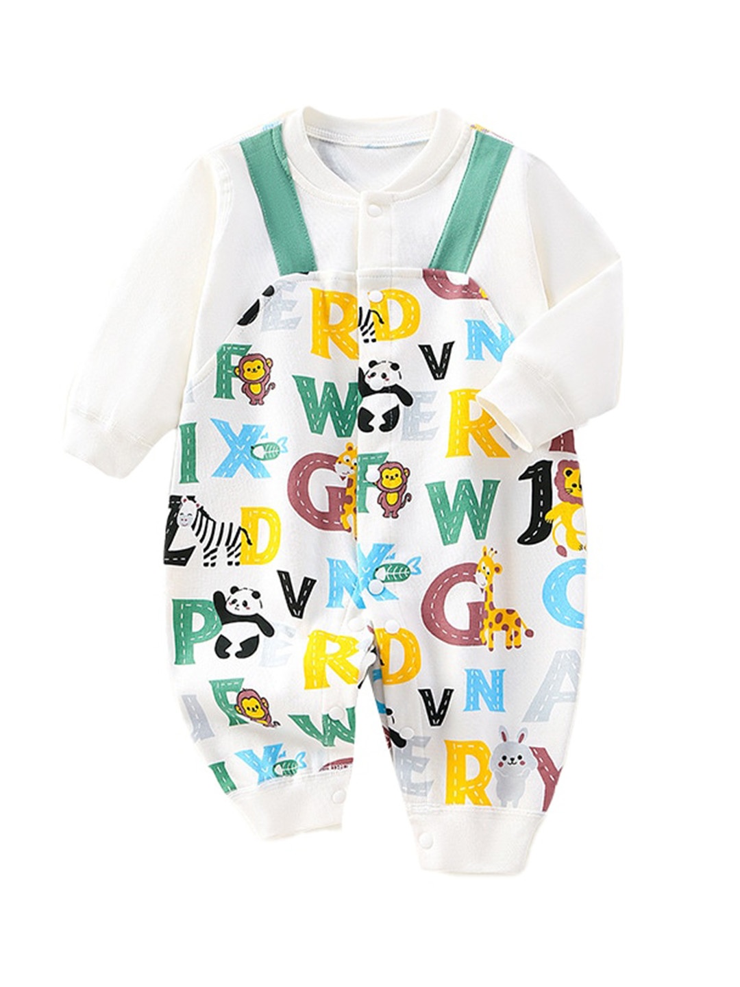 

StyleCast White Infant Boys Printed Cotton Rompers