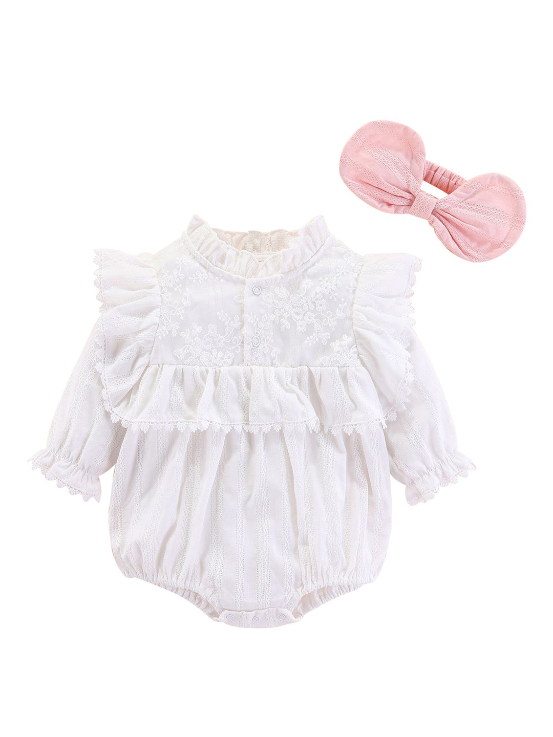 

StyleCast Infant Girls White Embroidered Cotton Rompers