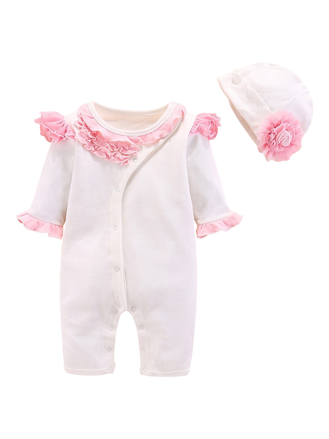 

StyleCast Infants Girls White Pure Cotton Rompers