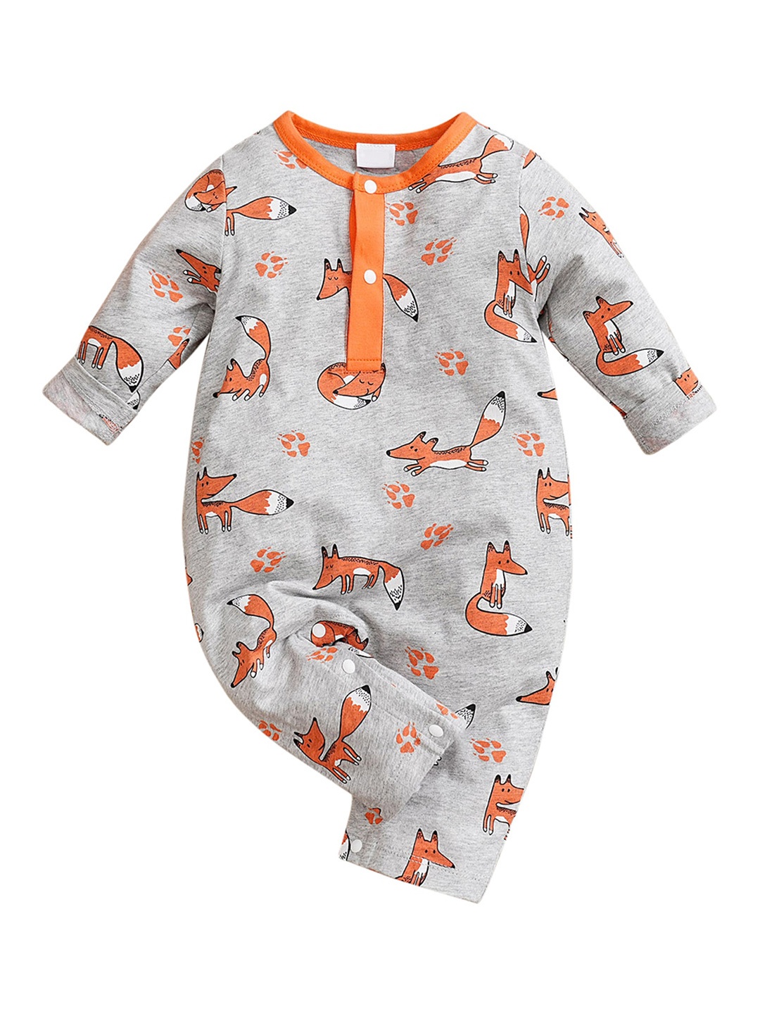 

StyleCast Grey Infants Printed Cotton Rompers
