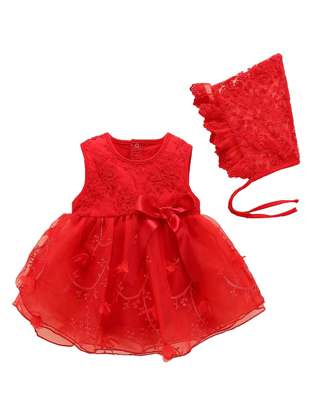 

StyleCast Infant Girls Red Floral Embroidered Fit & Flare Dress