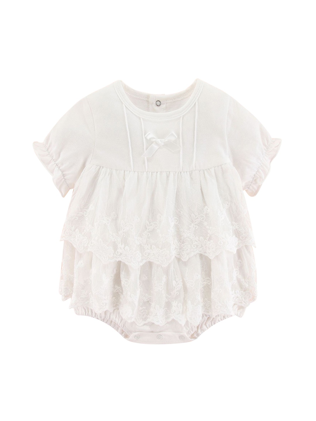 

StyleCast Infants Girls White Self Design Layered Cotton Bodysuit