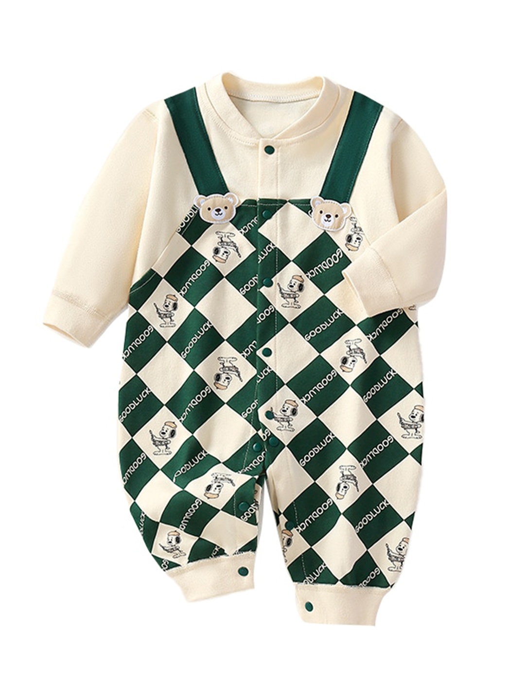 

StyleCast Green Infants Printed Cotton Rompers