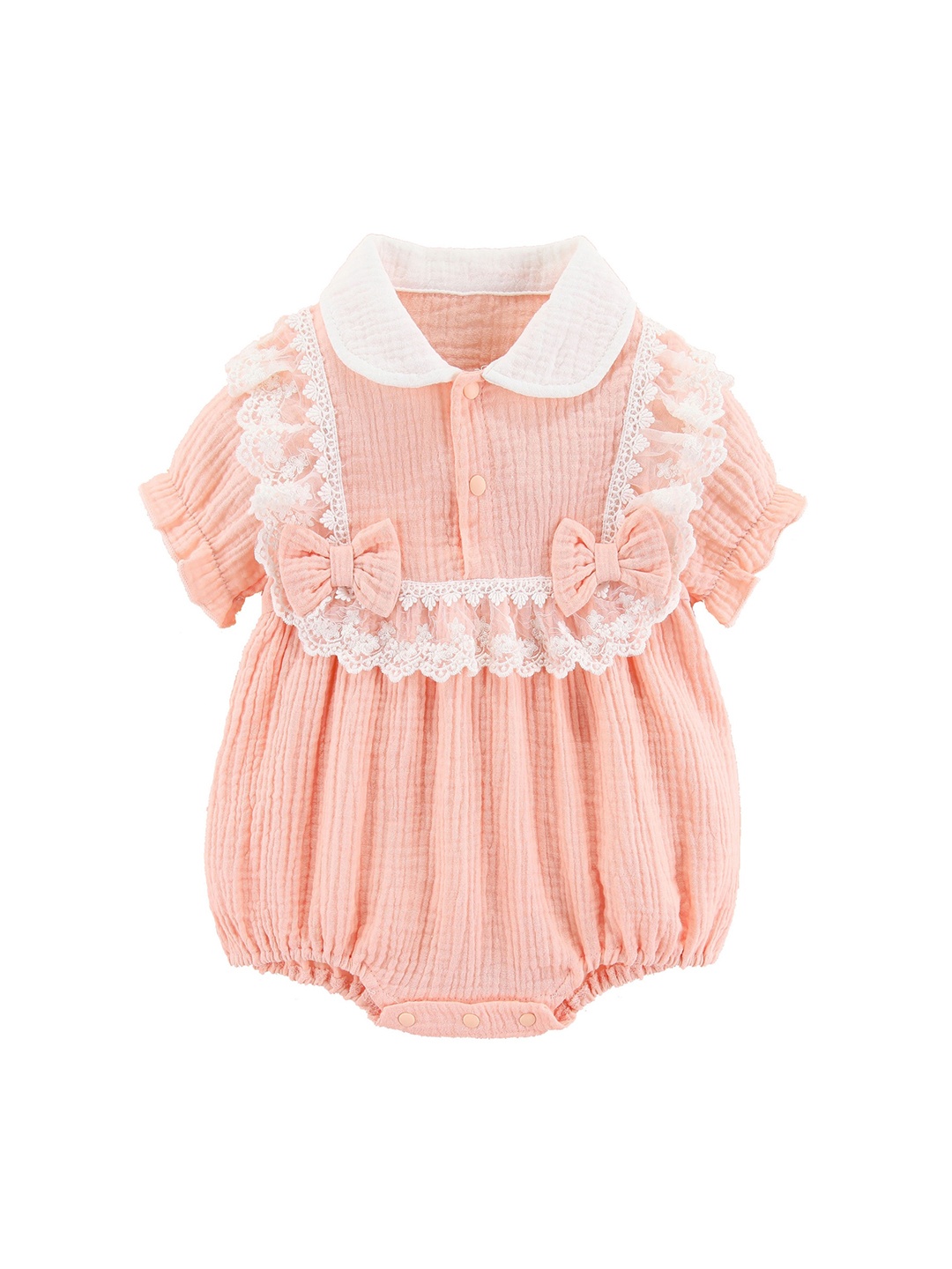 

StyleCast Infant Girls Shirt Collar Bow Cotton Bodysuits, Pink
