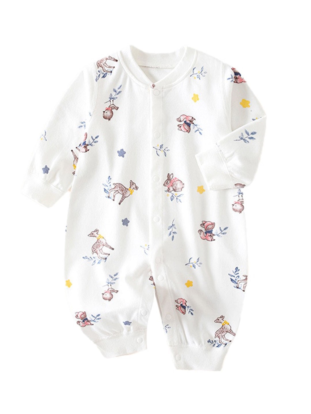 

StyleCast Infant Boys Conversational Printed Cotton Rompers, White