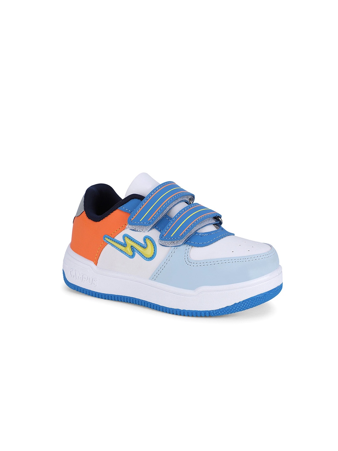 

Campus Kids Colourblocked Round Toe Velcro Sneakers, White