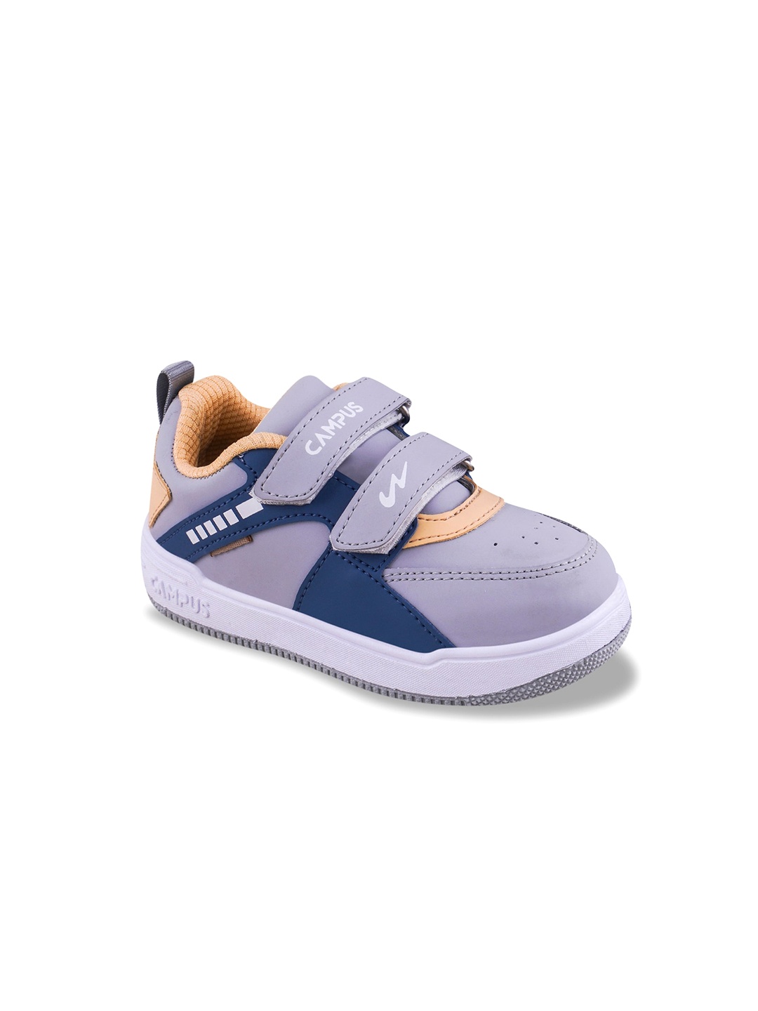 

Campus Kids Colourblocked Round Toe Velcro Sneakers, Grey