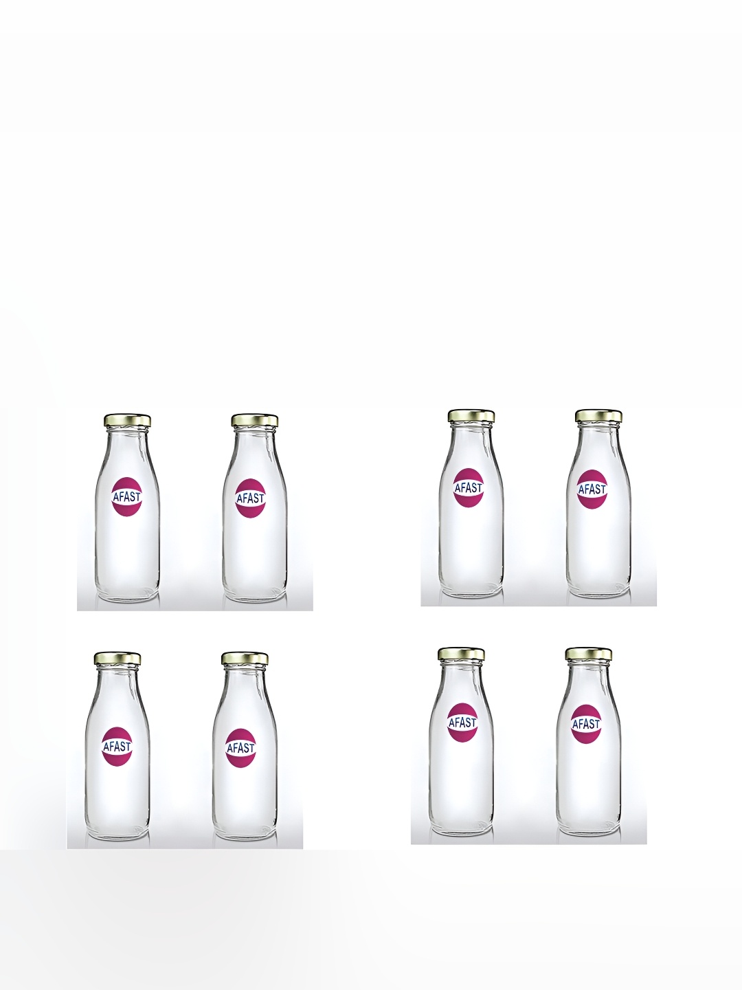 

Afast Transparent 8 Pieces Glass Water Bottles 300 ml