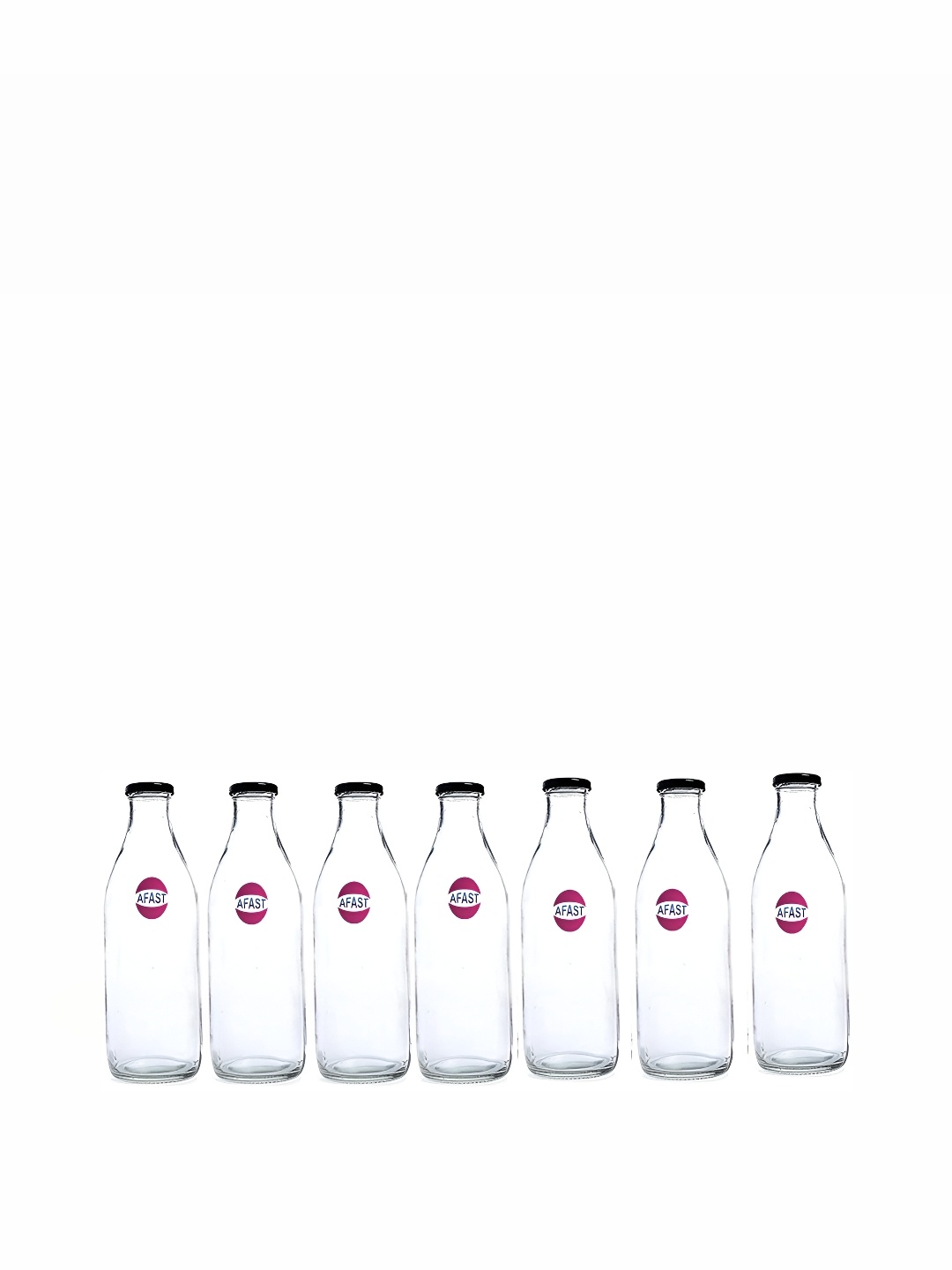 

Afast Transparent & Black 7 Pieces Glass Water Bottles 350 ML