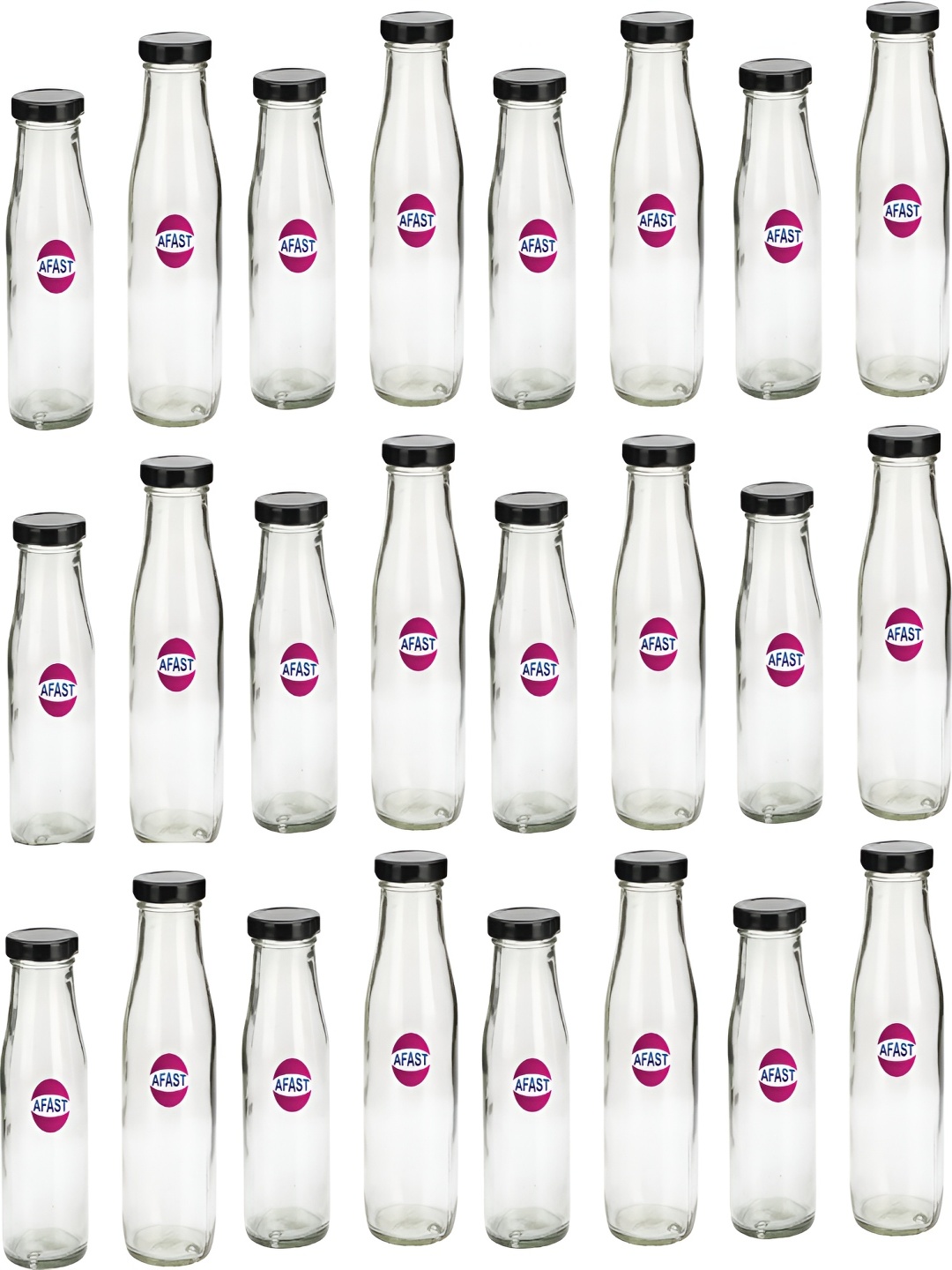 

Afast Transparent 24 Pcs Glass Water Bottle 350 ML