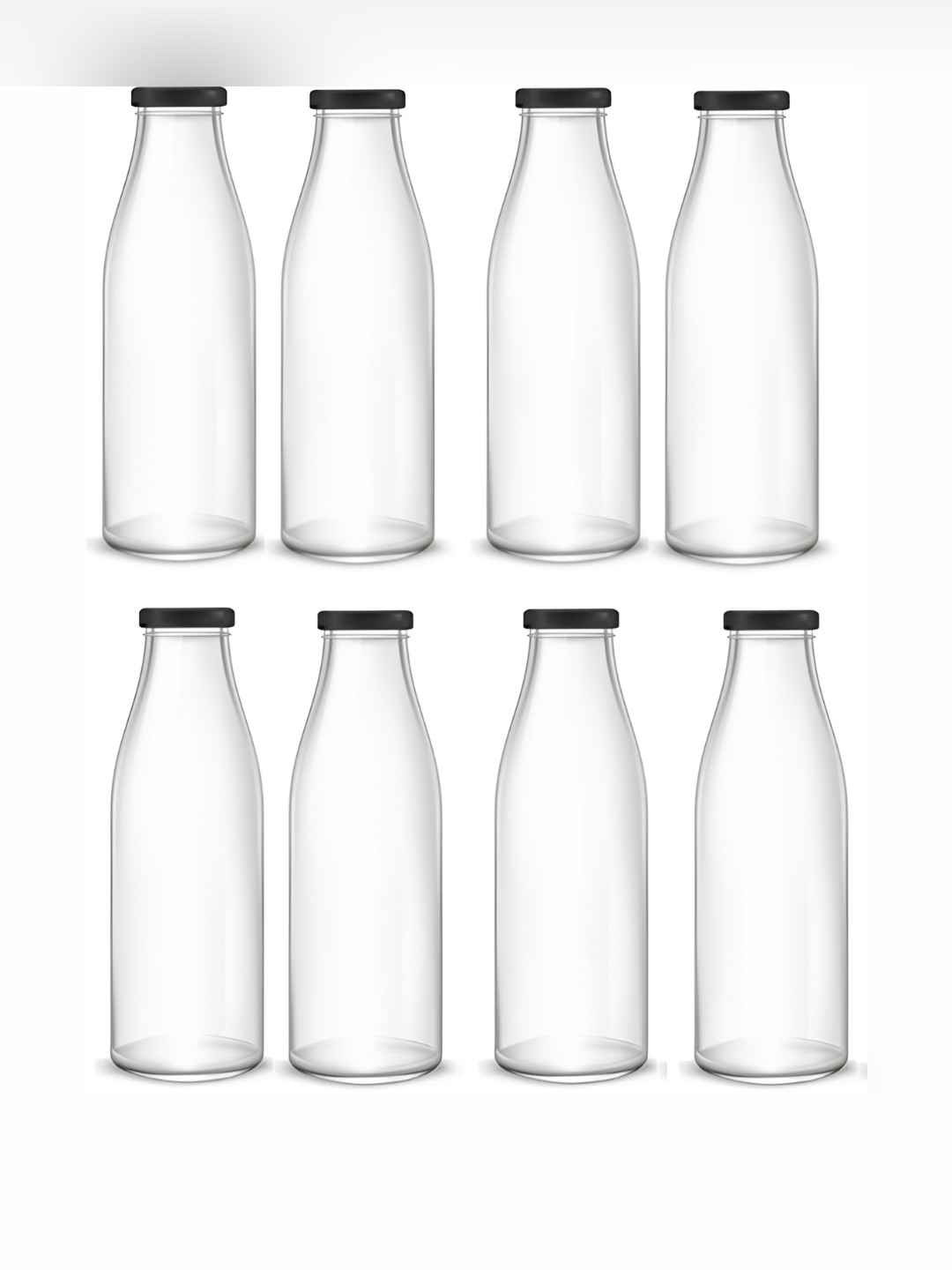 

Afast Transparent & Black 6 Pieces Glass Water Bottles 500 ML