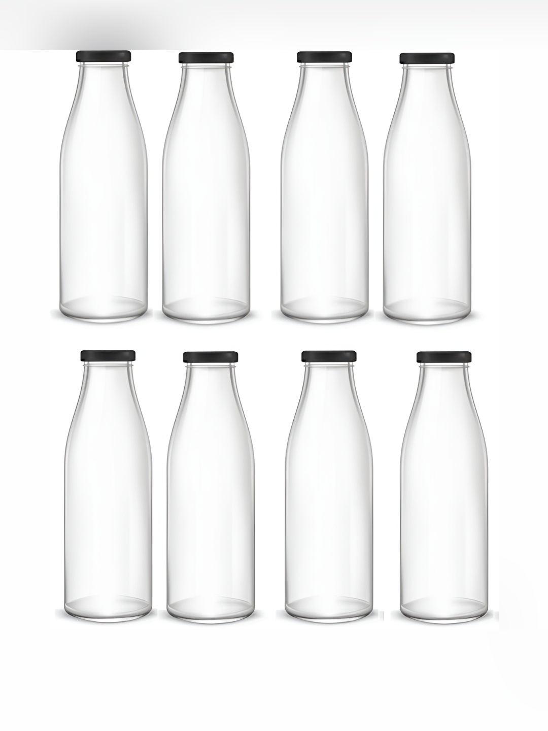

Afast Transparent 8 Pieces Glass Water Bottles 1L