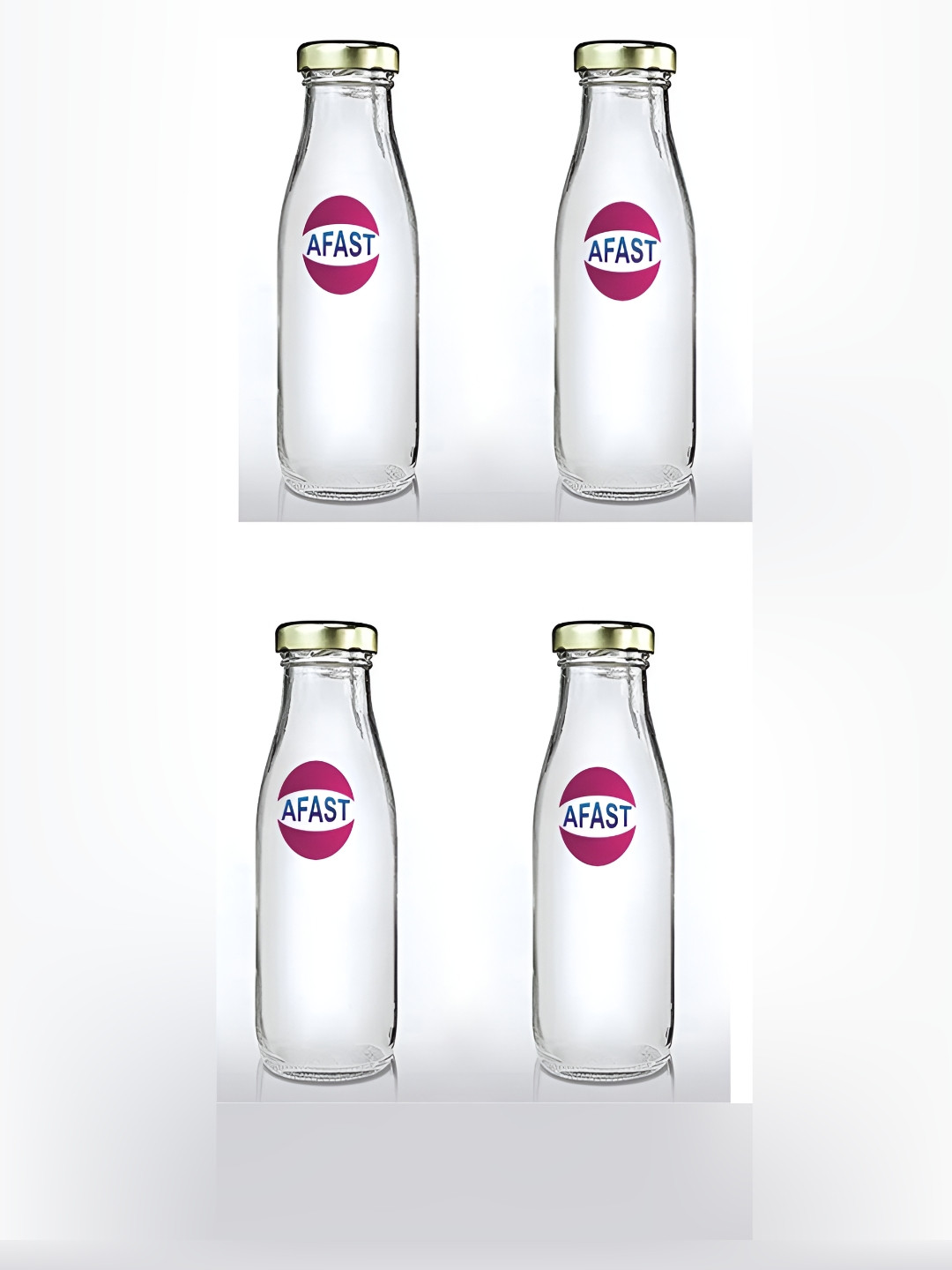 

Afast Transparent 4 Pcs Glass Water Bottle 350 ml