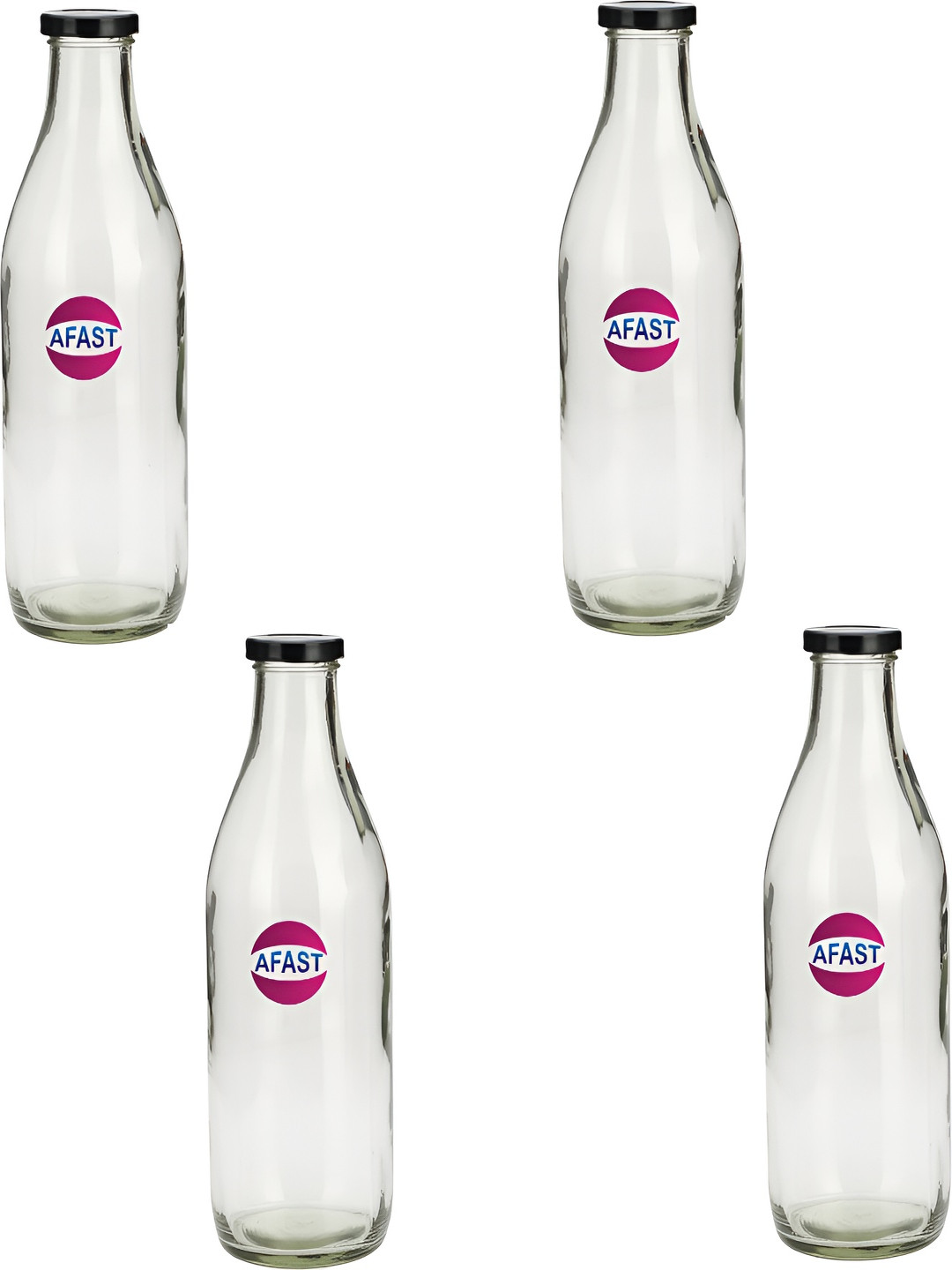 

Afast Transparent 4 Pieces Glass Water Bottles 1L