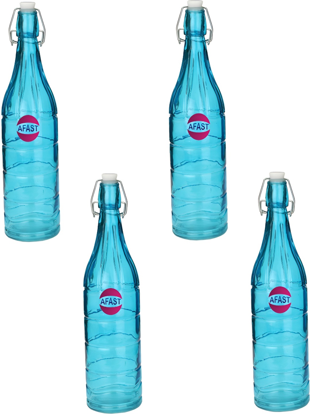 

Afast Blue 4 Pieces Glass Flip Swing Cap Water Bottle 1L