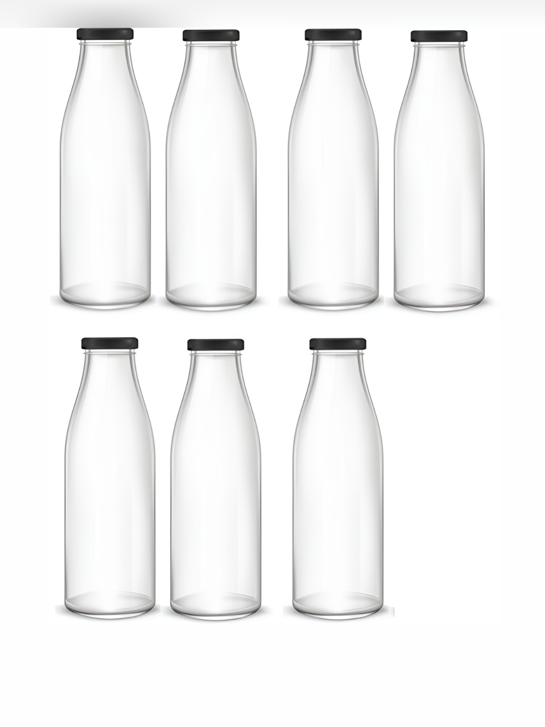 

Afast Transparent 6 Pcs Glass Water Bottle 1 L
