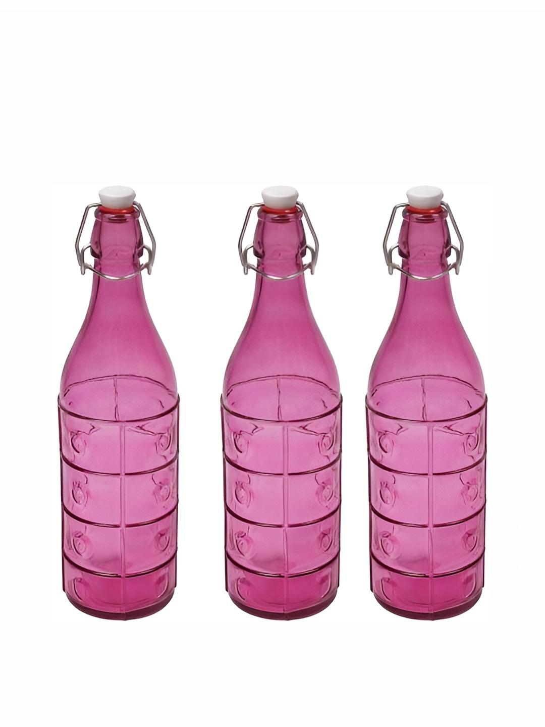 

Afast Pink 3 Pieces Glass Flip Swing Cap Water Bottle 1L