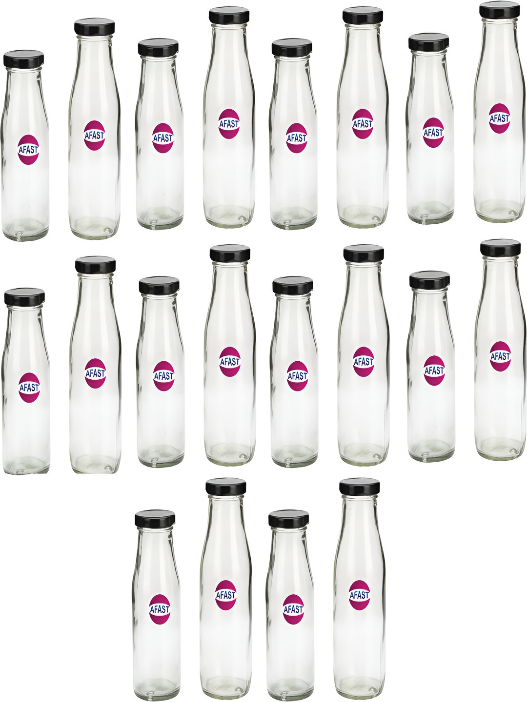 

Afast Transparent 20 Pieces Glass Water Bottle 350 ML