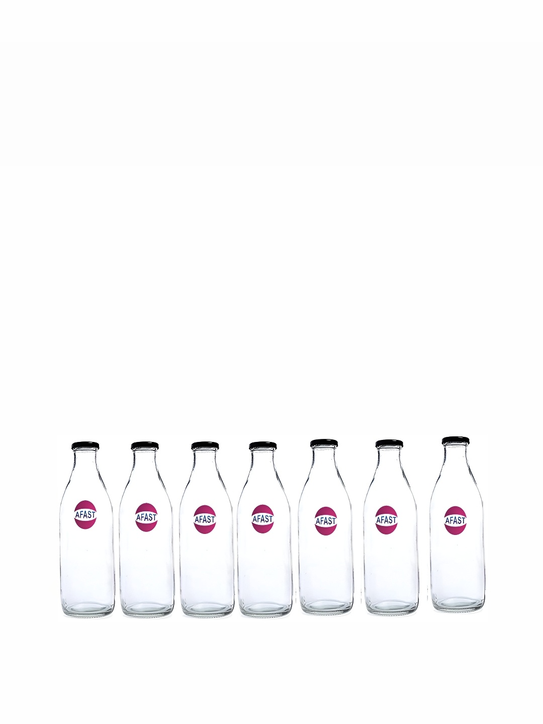 

Afast Transparent & Black 7 Pieces Glass Water Bottles 200 ML