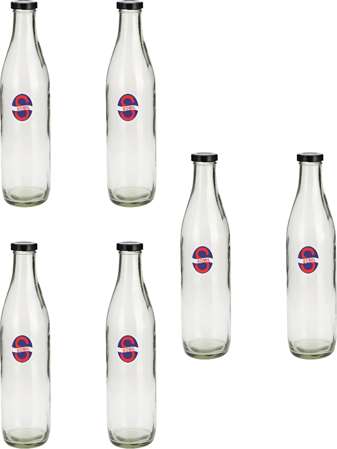

Afast Transparent 6 Pieces Glass Water Bottle 1 ltr