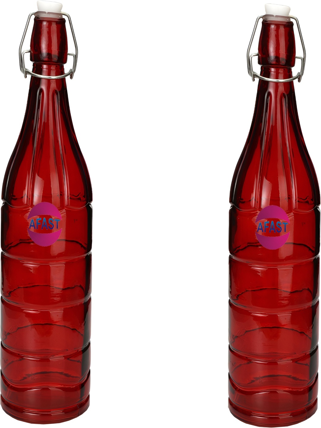 

Afast Red 2 Pieces Glass Water Bottle 1L