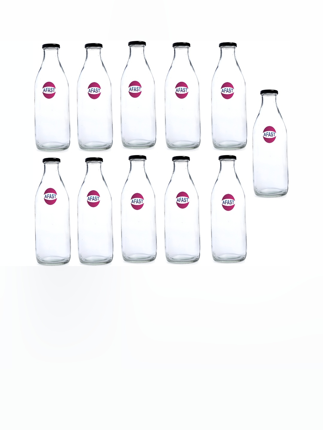 

Afast Transparent 11 Pcs Glass Water Bottle 500ml
