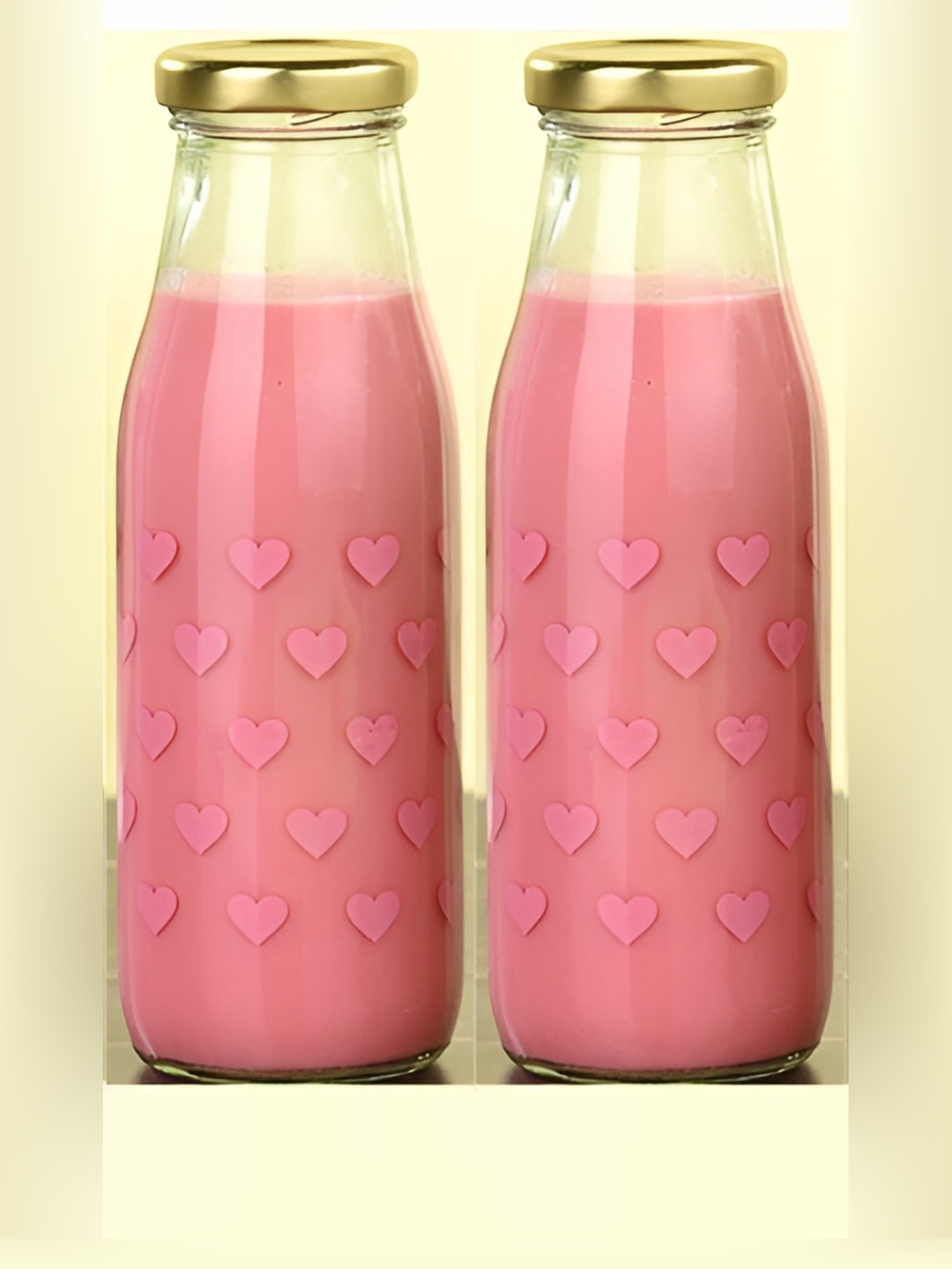 

Afast Pink & Transparent 2 Pieces Dishwasher Safe Glass Water Bottle 300 ML Each