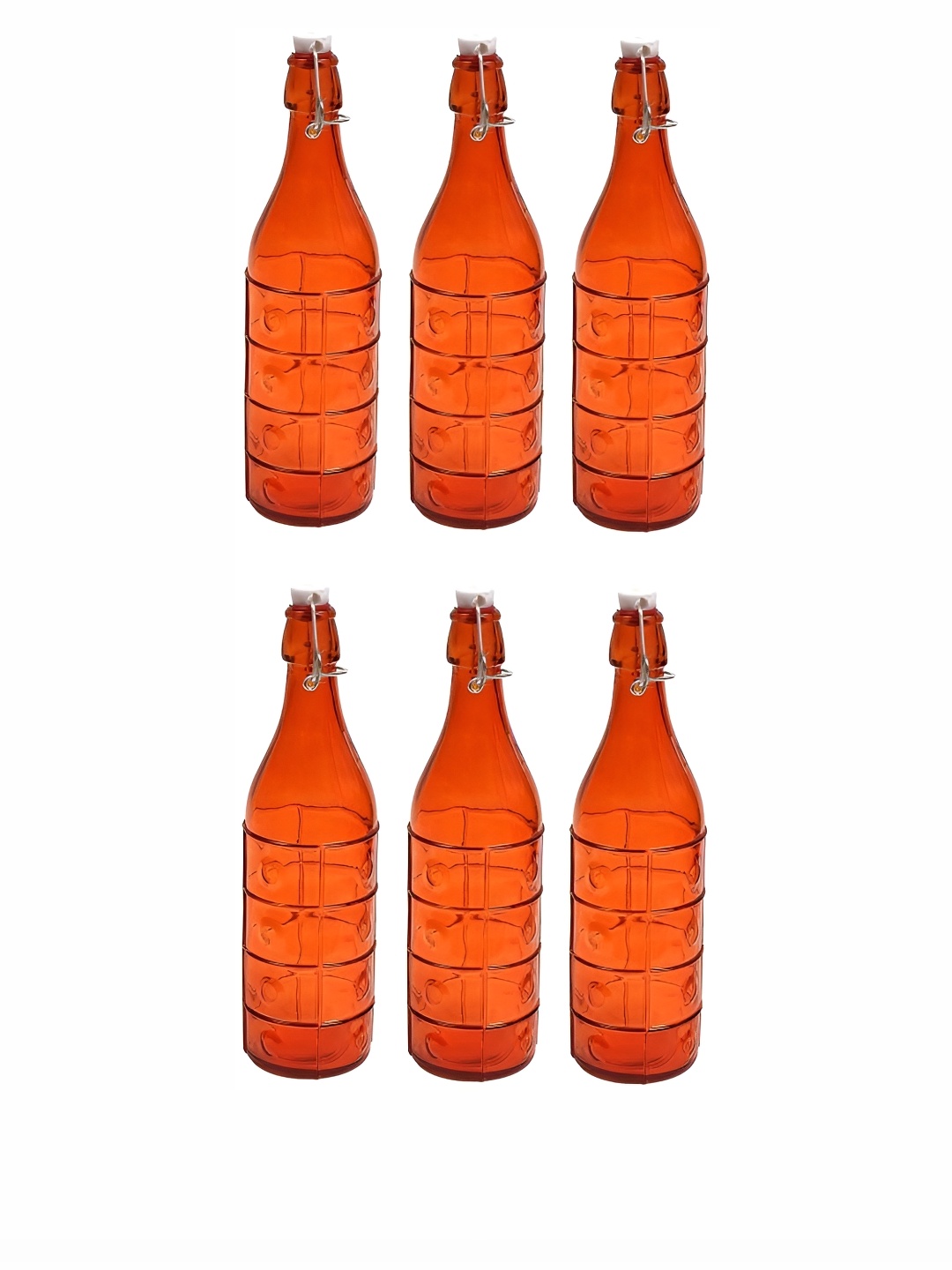 

Afast Red 6Pcs Printed Glass Water Bottle 1l