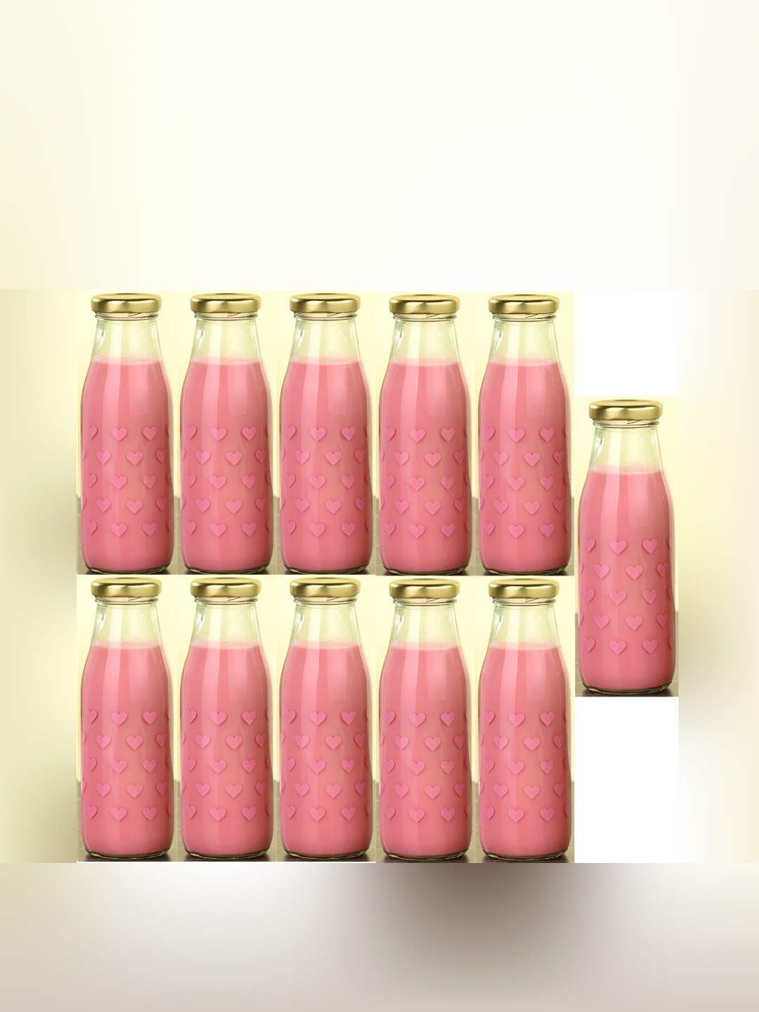 

Afast Pink 11 Pcs Glass Water Bottle 350ml