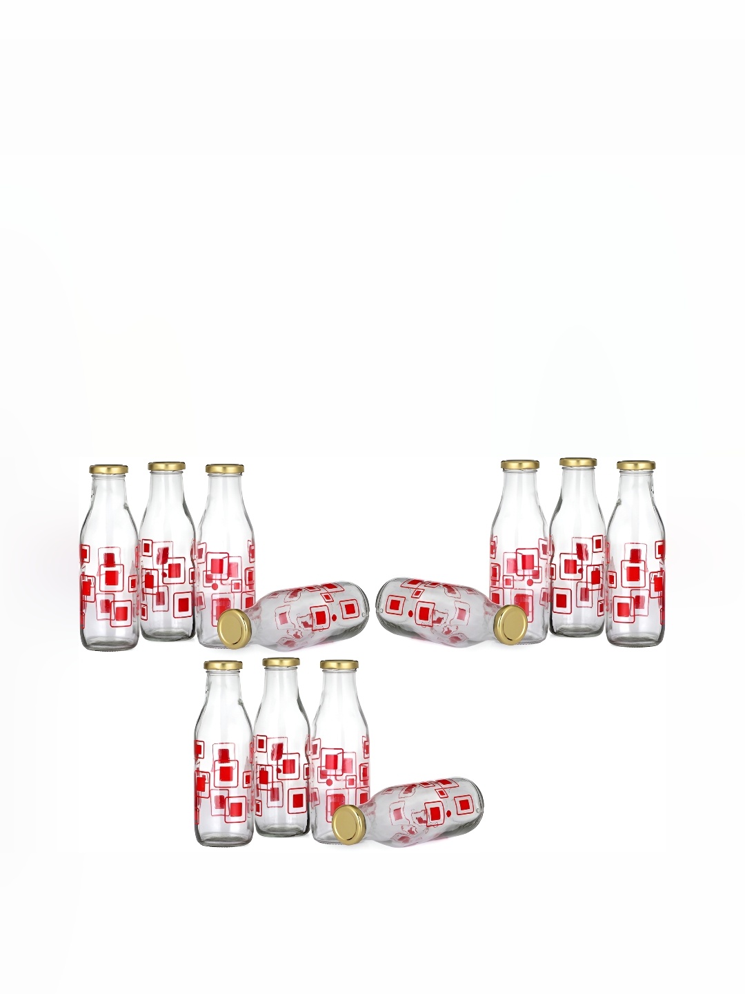 

Afast Red & Transparent 12 Pcs Glass Water Bottle 500ml