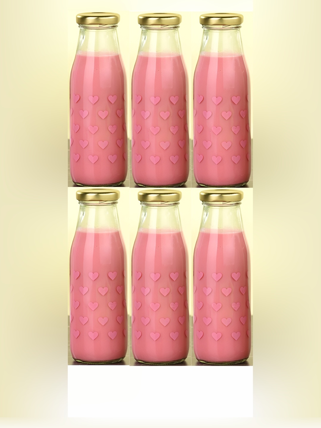 

Afast Pink 6 Pieces Glass Water Bottle 350 ml, Transparent