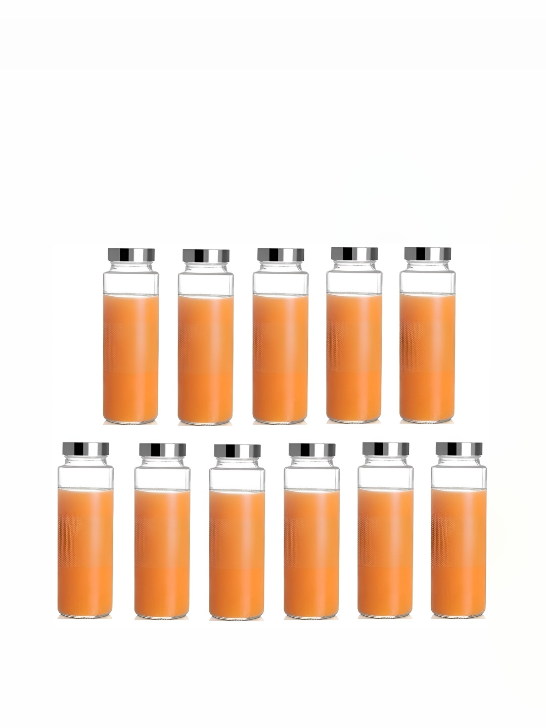 

Afast Orange & Transparent 11 Pieces Glass Water Bottle