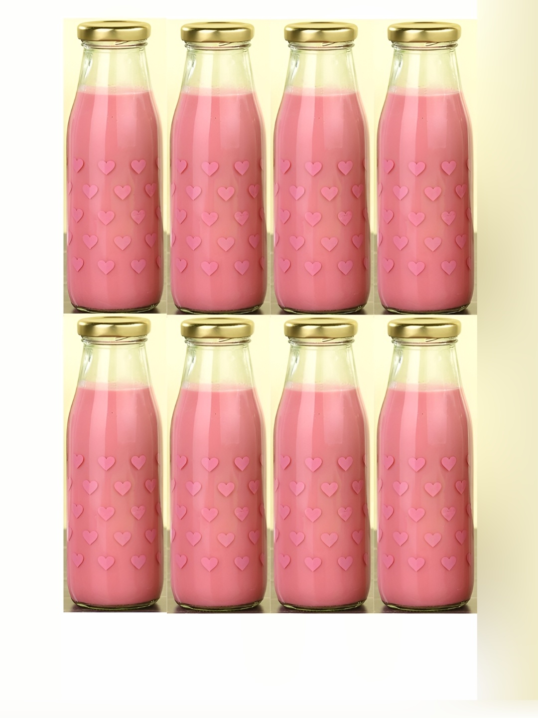 

Afast Pink & Transparent 8 Pieces Glass Water Bottle 350 ml