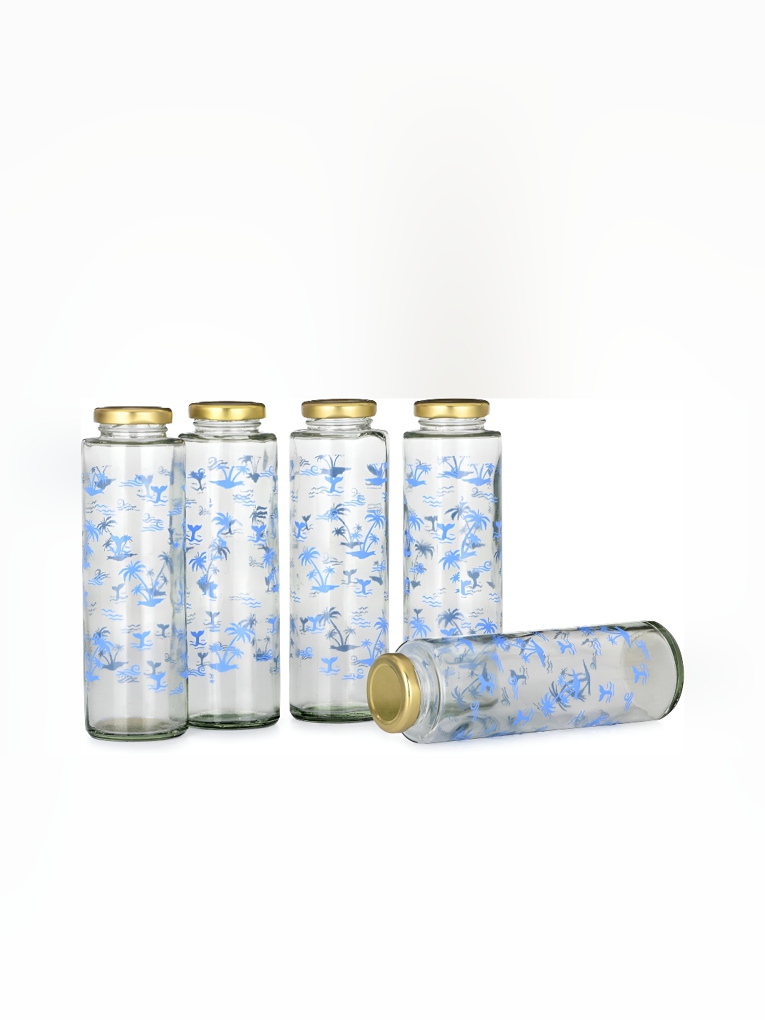 

Afast Blue 5 Pieces Glass Water Bottle 350 ML