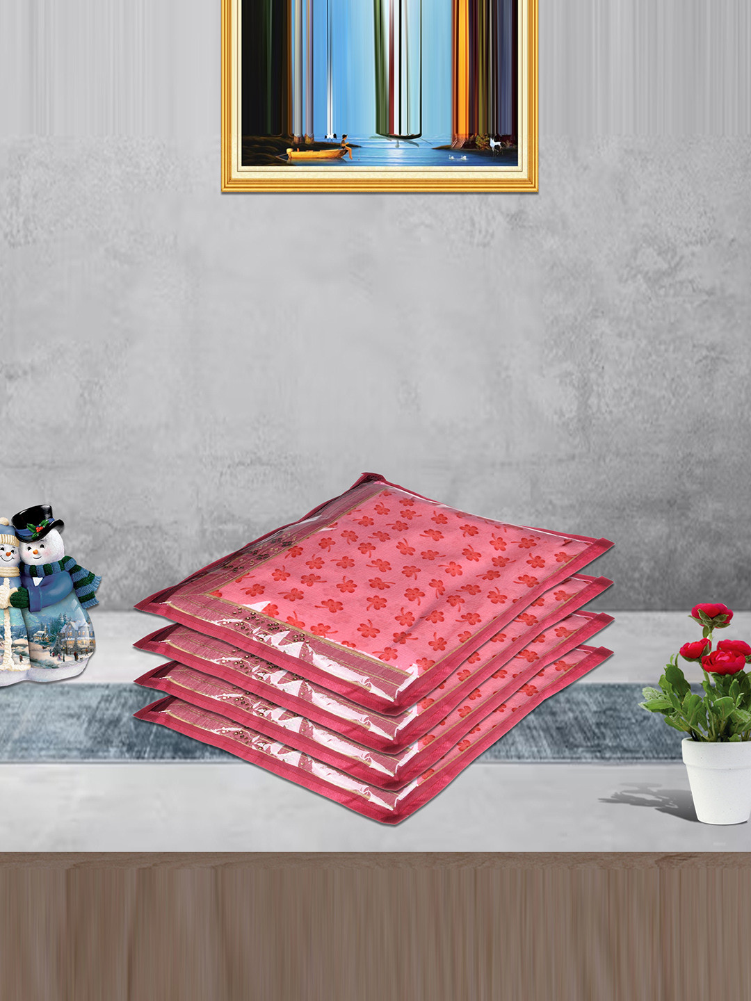 

Kuber Industries Maroon 24 Pcs Cloth Storage Organiser