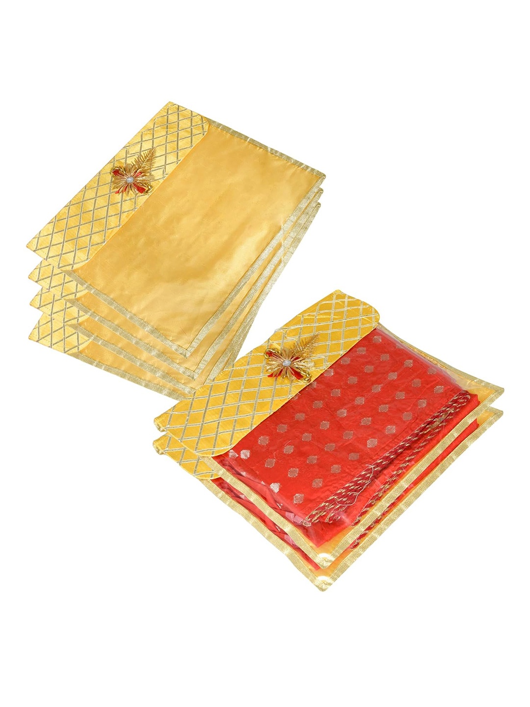 

Kuber Industries Yellow 6 pieces Saree Cover Organisers