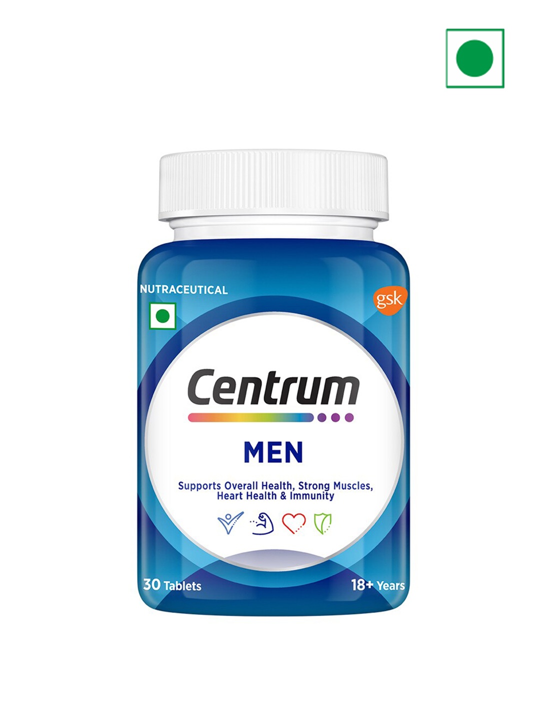 

Centrum Men Multivitamin Tablets With Grape Seed Extract & Vitamin C - 30 Tablets, Blue