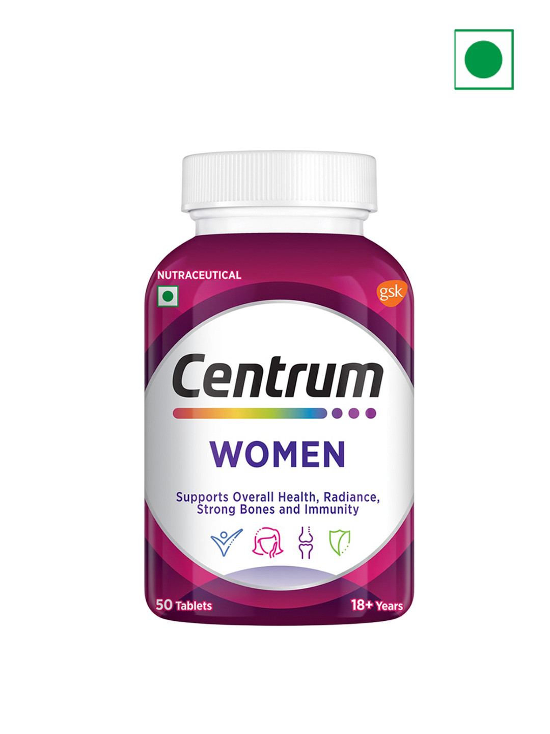 

Centrum Women Tablets With Biotin & Vitamin C - 50 Tablets, Magenta
