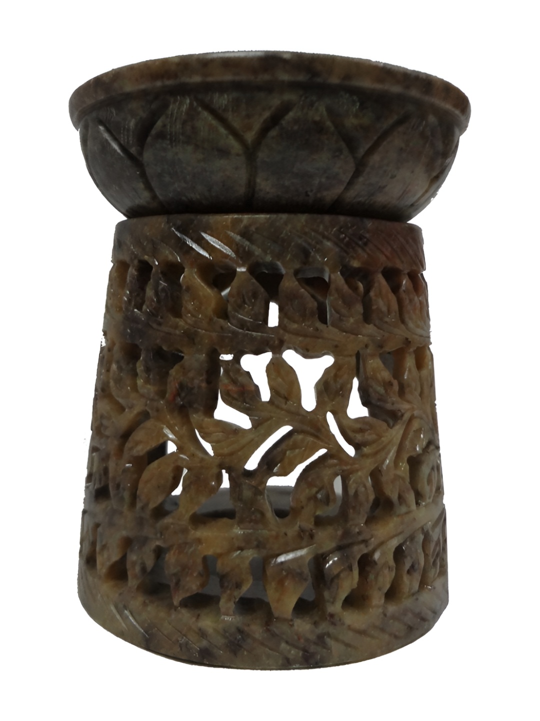 

Avinash Handicrafts Stone Carved Cone Shape Aroma Oil Diffusers, Brown